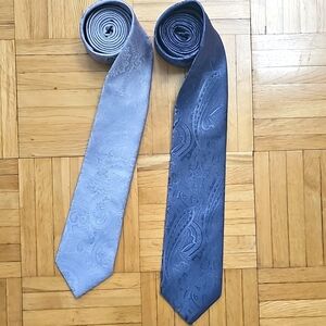 Pierre Cardin Gray Silk Ties, Bundle of Two